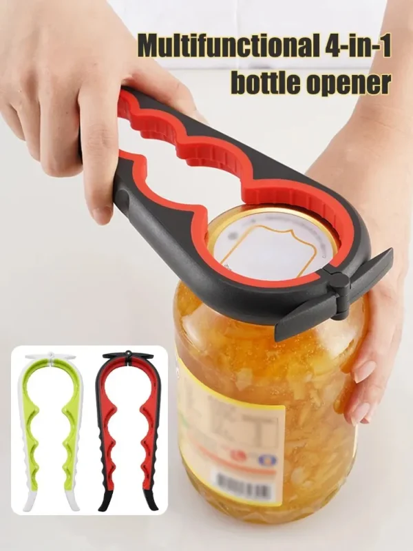 Can Opener Multi Functional Four In One Beverage Bottle Opener Cap Twister Four Position Can Opener Anti Slip Cap Twister - Image 8