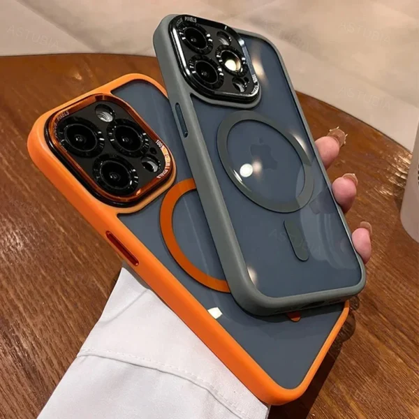 Luxury Magnetic Metal Lens Bumper Protection Case For iPhone 16 15 14 13 12 11 Pro Max 16 Plus Wireless Charge Hard Clear Cover - Image 14