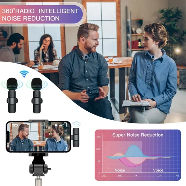 K9 Bluetooth wireless microphone portable, audio, video, static, suitable for iPhone outdoor live streaming gaming phone Type-c - Image 13