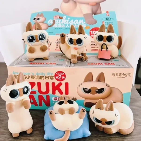 Original Azuki Can Azukisan’s Daily Life 1&2nd Series Mystery Box Siamese Cat Cute Model Blind Box Caixa Sorpresa Girls Gifts - Image 2
