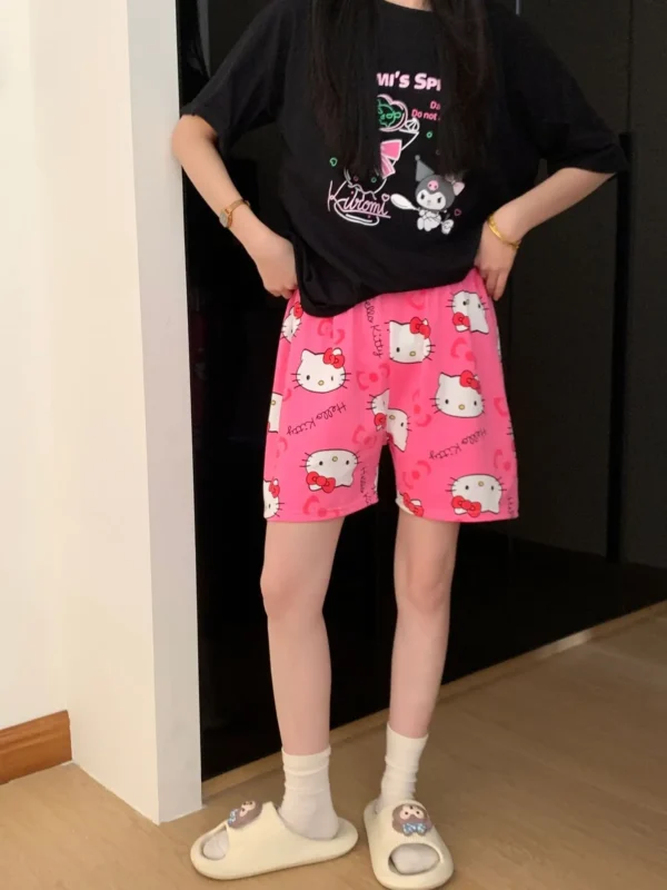 New KT Pajama Pants Woman Kawaii Home Shorts Summer Anime Loose Elastic Waist Girls Sleeping Homewear Soft Fashion Pant Gifts - Image 12