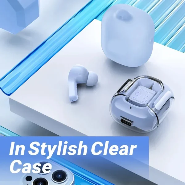 Original T2 Wireless Bluetooth Earphone Transparent HIFI Headphones LED Power Digital Display Stereo Sound Earphones for Xiaomi - Image 6