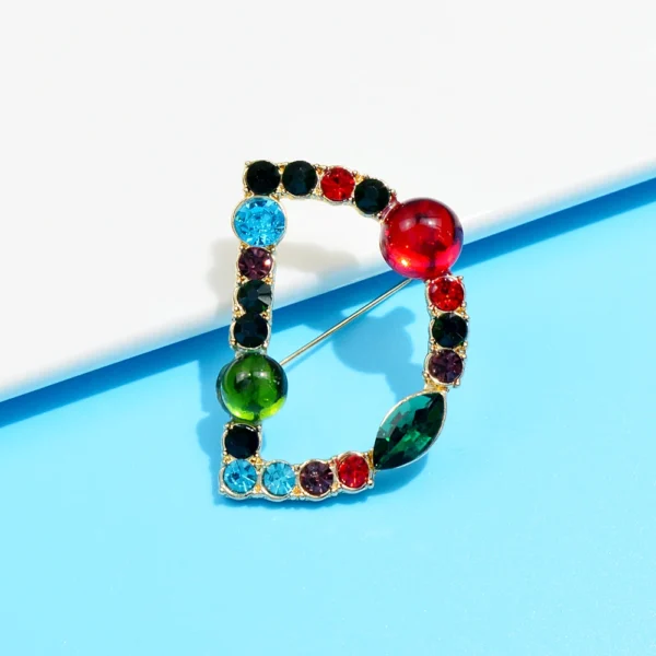 CINDY XIANG 26 Letters Rhinestone Alphabet Brooch Letter Pin Colorful Design Fashion Jewelry ABC Pin High Qulaity Winter Gift - Image 34