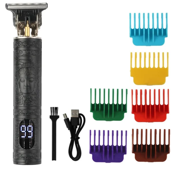 T9 LCD Electric Hairdresser Oil Shaving Head Electric Pusher Carving Electric Pusher Clipper Hair Precision Trimmer for Men Care - Image 12