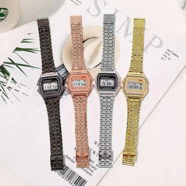 F91W Steel Strap Watches Women Watch Men Business Clock Multifunction LED Digtal Sports Wrist Watch Electronic Clock Electron wi - Image 11