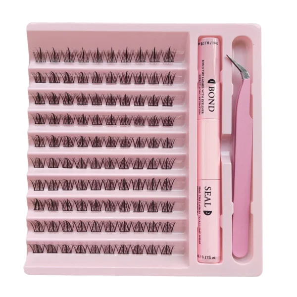 Lashes Clusters Set Extensions Kit Fake eyelashes Mix Lash Clusters with Lash Bond Seal and Lash Applicator Tool Makeup - Image 13