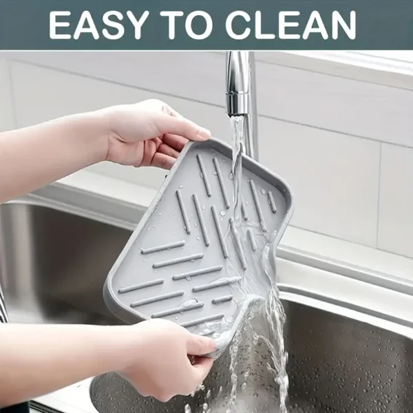 Silicone Faucet Mat Kitchen Sink Tray Soap Dispenser Sponge Drain Pad Sink SplashDrying Mat Countertop Storage Tray SoapTray - Image 14