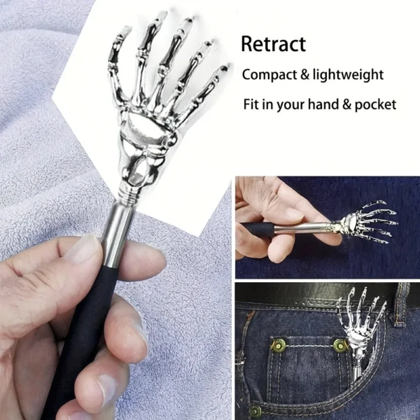 Portable Extendable Back Scratcher Stainless Steel Telescoping Back Scratcher for Both Human and Pets Extendable Back Massager - Image 5