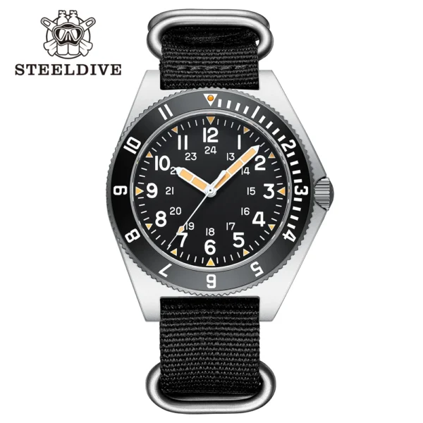STEELDIVE SD1944 New 45MM Case Black Ceramic Bezel200M Waterproof NH35 Bright Luminous Sapphire Glass Automatic Dive Watch Reloj - Image 7