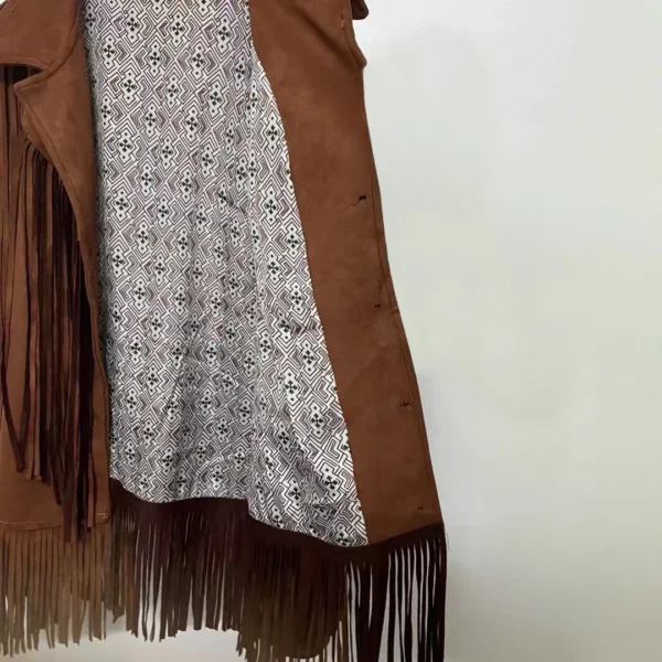 Classic Retro Women's Jacket Suede Tassel Long Sleeve Bohemian Ethnic Style 2024 Autumn And Winter New Jacket - Image 5