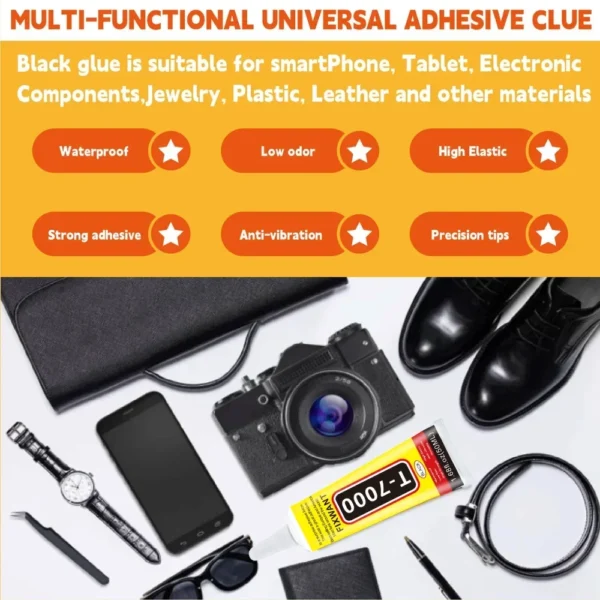 T7000 Black Soft Adhesive T-7000 Computer Cell Phone Touch Screen Repair Frame Anti-vibration Universal Glue 15/50/110ML - Image 15