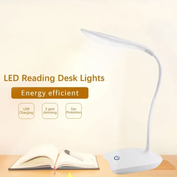 LED Desktop Desk Lamp USB Rechargeable Lighting Eye Protection Room Night Light Bedroom Bedside Student Reading Lamp - Image 7