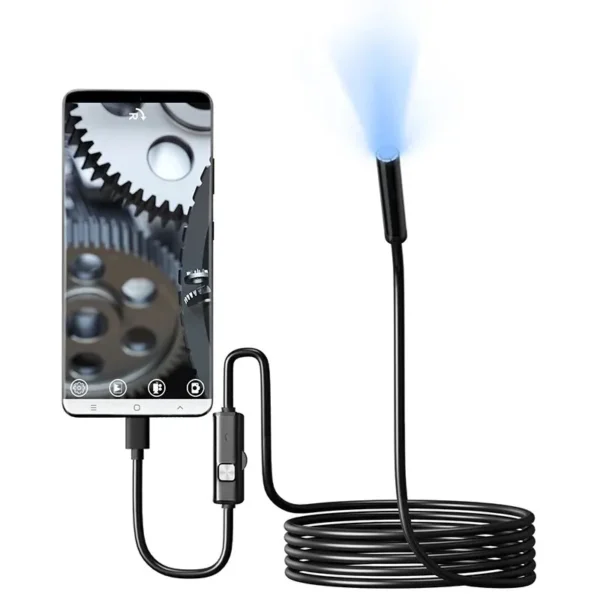 7.0MM TYPE-C Endoscope Camera IP67 Waterproof 6 LEDs Adjustable USB Android Flexible Inspection Borescope Cameras for Phone PC - Image 9