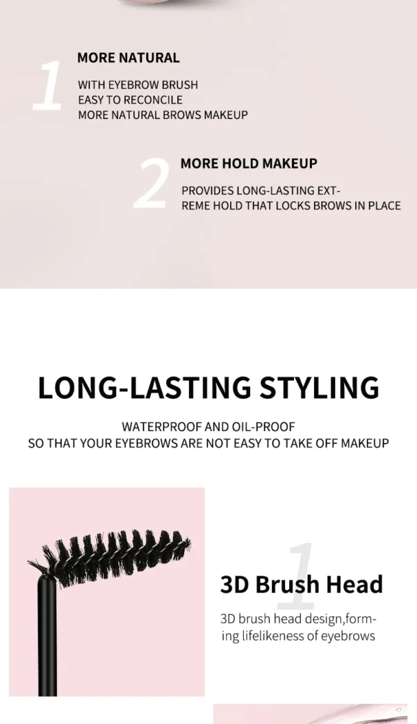 Eyebrow Styling Gel 3D Feathery Wild Brow Wax Waterproof Long Lasting Easy To Wear Shaping Eyebrows Makeup Sculpt Soap Cosmetics - Image 17