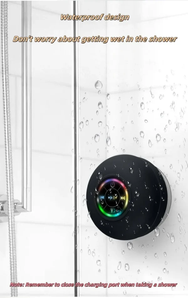 2025 Bathroom Waterproof Wireless LED Bluetooth Speaker Large Suction Cup Mini Portable Speaker Outdoor Sports Stereo Speaker - Image 10