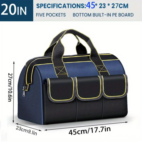 New 14in/20in Electrician Tool Bag 1680D Oxford Cloth Wear-resistant Multi-Pocket Waterproof High Capacity Storage Hand Bag - Image 5