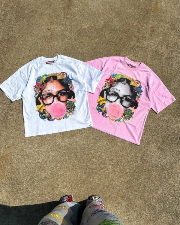 2024 Trendy Streetwear American Retro Spoof Portrait Print Oversized T-shirt Y2K Harajuku Rock Punk Style Pure Cotton Casual Top - Image 11