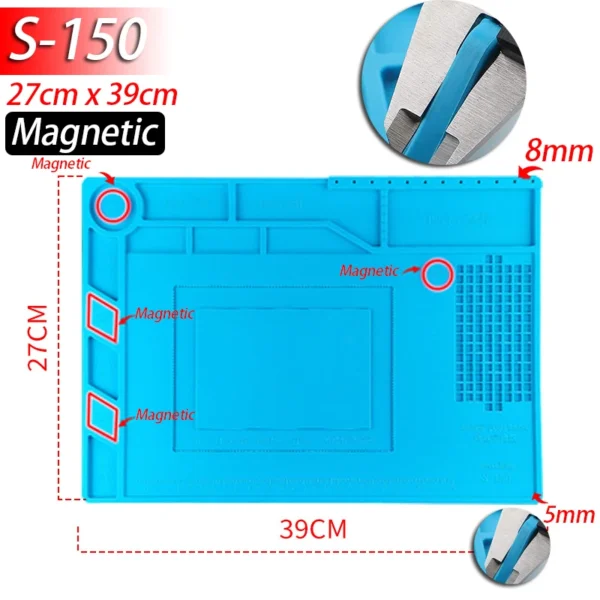 Soldering Station Mat Silicone Work Mat Heat Resistant 932°F Anti-Static Magnetic Mat for Electronic Phone Laptop Watch Repair - Image 12