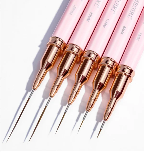 LIMEGIRL 5Pcs Professional Nail Art Liner Brush Line Stripes DIY Drawing Pen Handle Nails UV Gel Brushes Painting Manicure Tools - Image 16