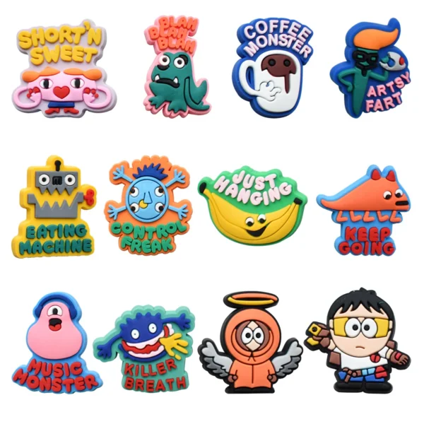 Hot Toys Icecream Interesting Monster Shoes Charm Decorations Cute Cartoon PVC Decorations Detachable Waterproof For Party Gifts - Image 3