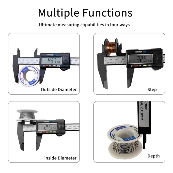 150mm 100mm Electronic Digital Caliper Carbon Fiber Dial Vernier Caliper Gauge Micrometer Measuring Tool Digital Ruler - Image 9