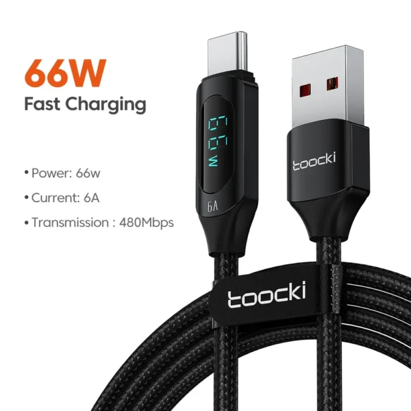 Toocki Type C to Type C Cable 100W PD Fast Charging Charger USB C to USB C Display Cable For Xiaomi POCO F3 Realme Macbook iPad - Image 8