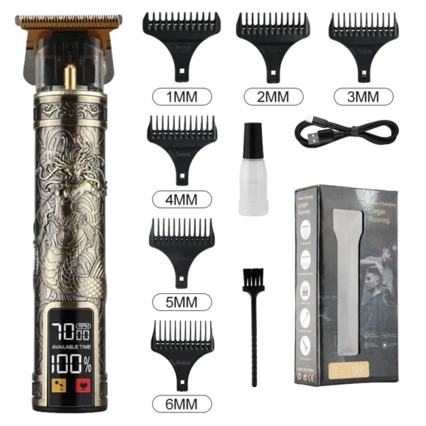 T9 LCD Electric Hairdresser Oil Shaving Head Electric Pusher Carving Electric Pusher Clipper Hair Precision Trimmer for Men Care - Image 17