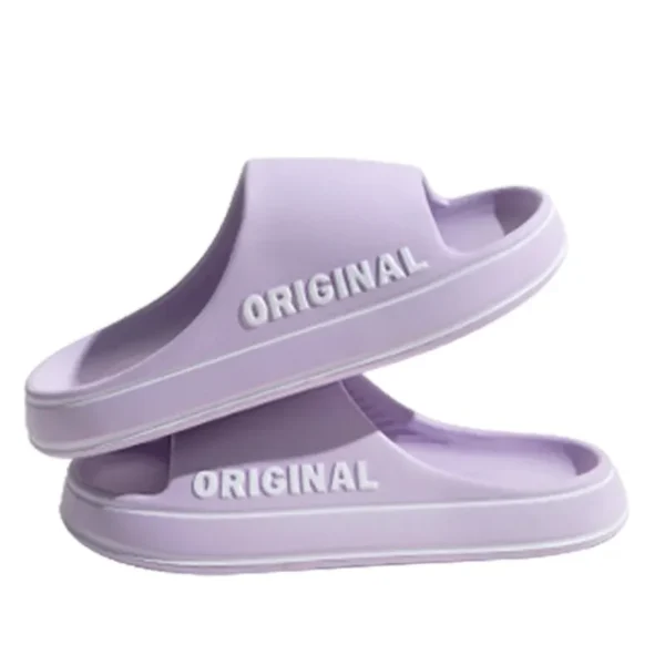 Feslishoet Women Letter Slippers Beach Slides Solid Color Mens Thick Sole Indoor Bathroom Anti Slip Shoes Summer Couple Sandals - Image 10