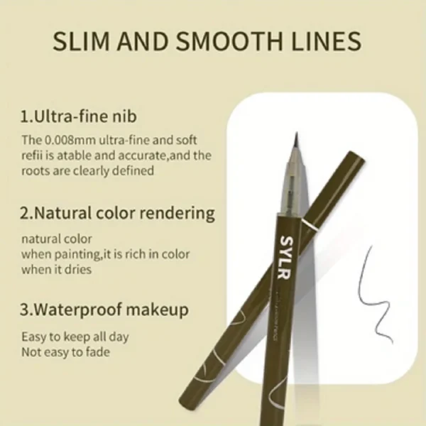 0.008mm Ultra Fine Eyebrow Pen Long Last Smudge Proof Waterproof Sweat-Proof High Pigmented Easy Applying Liquid Eye Brow Pencil - Image 4
