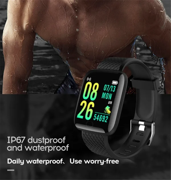 Smart Watch Sport Fitness Bracelet Control Music Message Display Pedometer Bluetooth Connect Smartwatch 116 Alarm Clock Weather - Image 24