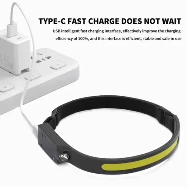 230°Bright Beam Headlamp LED Sensor Head lamp Built-in Battery USB Rechargeable Head Flashlight Outdoor Camping Fishing Headligh - Image 15