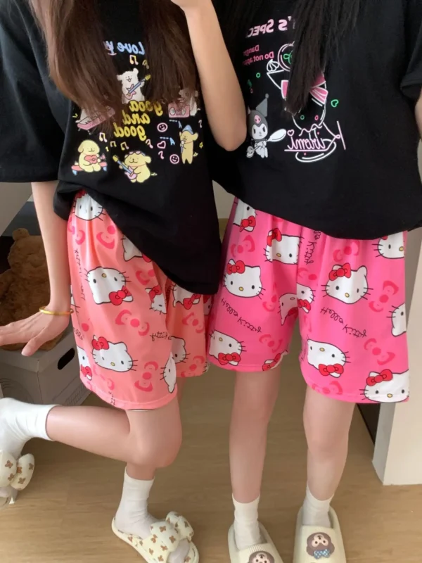 New KT Pajama Pants Woman Kawaii Home Shorts Summer Anime Loose Elastic Waist Girls Sleeping Homewear Soft Fashion Pant Gifts - Image 31