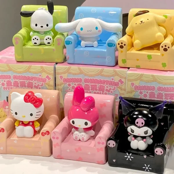 Sanrio Sitting Doll Series Blind Box Cute Sofa Cinnamoroll Hello Kitty Kuromi Mymelody Pachacco Mystery Box Kid Toy SurpriseGift - Image 6