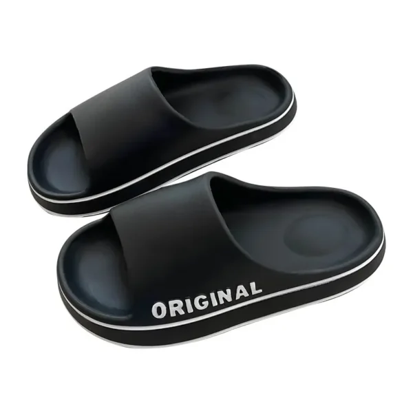 Feslishoet Women Letter Slippers Beach Slides Solid Color Mens Thick Sole Indoor Bathroom Anti Slip Shoes Summer Couple Sandals - Image 10