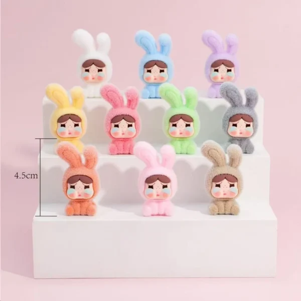 1/9PCS 4cm Cartoon Labubu Series Mini Flocking Exquisite Cute Doll Gift Diy Pendant Accessories Decoration Kawaii Toys Gifts - Image 11