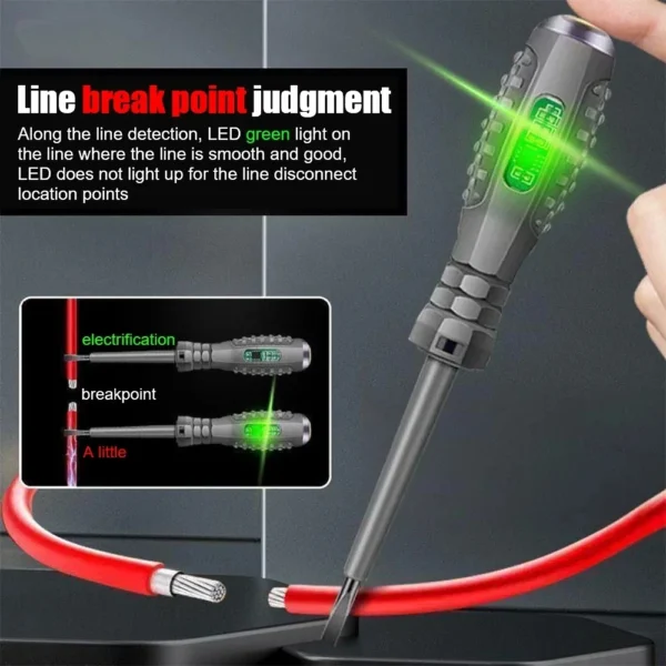 Multifunctional Electrician Test Screwdriver AC Non-contact Induction Test Pen Voltage Tester 70-600V Red Green Induction Lights - Image 5