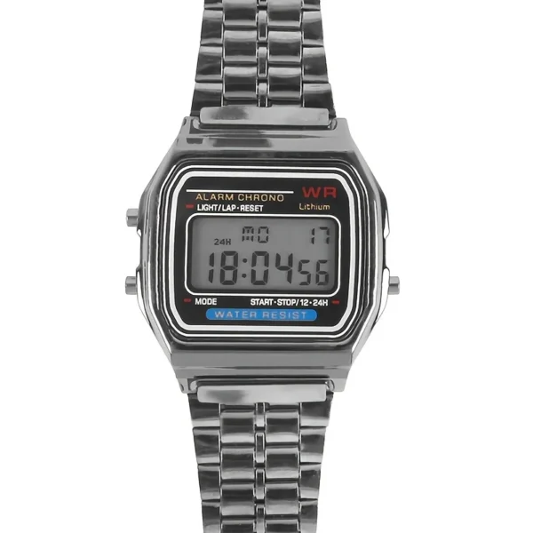 F91W Steel Strap Watches Women Watch Men Business Clock Multifunction LED Digtal Sports Wrist Watch Electronic Clock Electron wi - Image 9