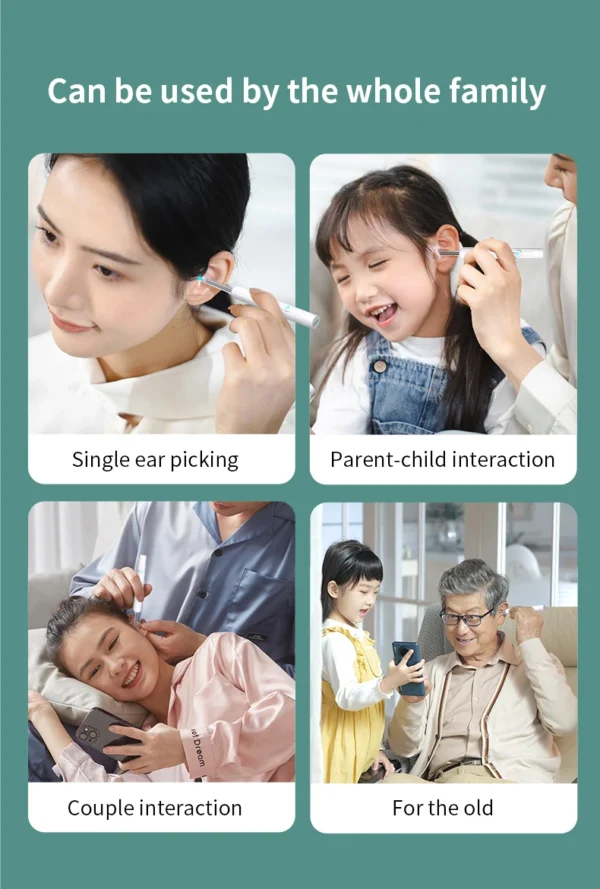 Smart Visual Ear Cleaner with Camera 1296P Ear Sticks USB C Charging Ear Wax Removal Tool WIFI Connection 6 LED Lights Earpick - Image 11