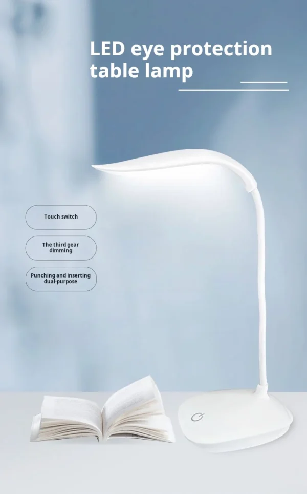 LED Desktop Desk Lamp USB Rechargeable Lighting Eye Protection Room Night Light Bedroom Bedside Student Reading Lamp - Image 8