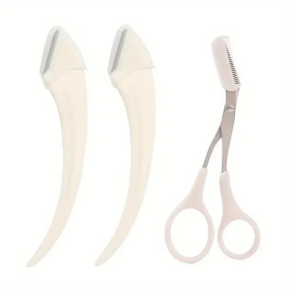 Eyebrow Trimmer Set, Curved Eyebrow Razor, Eyebrow Scissors With Comb, Convenient Easy Beauty Tools For Beginners - Image 7