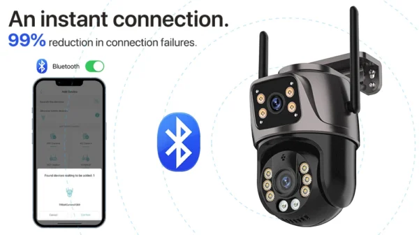 4K 8MP HD Wifi PTZ Camera Outdoor 4MP Dual Lens Dual Screen AI Auto Tracking IP Camera CCTV Audio Video Surveillance P2P iCSee - Image 9