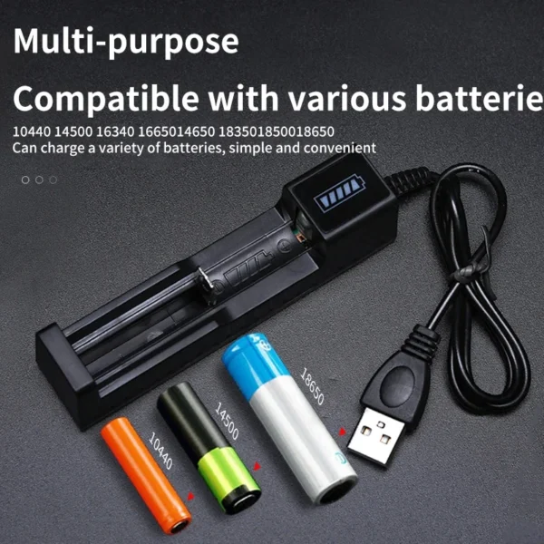 18650 Battery Charger 1/2/4 Slots Dual 18650 Charging 3.7V  Rechargeable Lithium Battery USB Charger For 16340 14500 18650 - Image 3