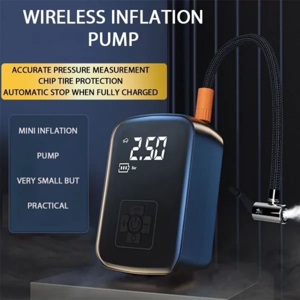 1PC Car Mounted Wireless Digital Display Inflation Pump Portable Wireless Air PumpTire Inflator for Electric Cars - Image 9