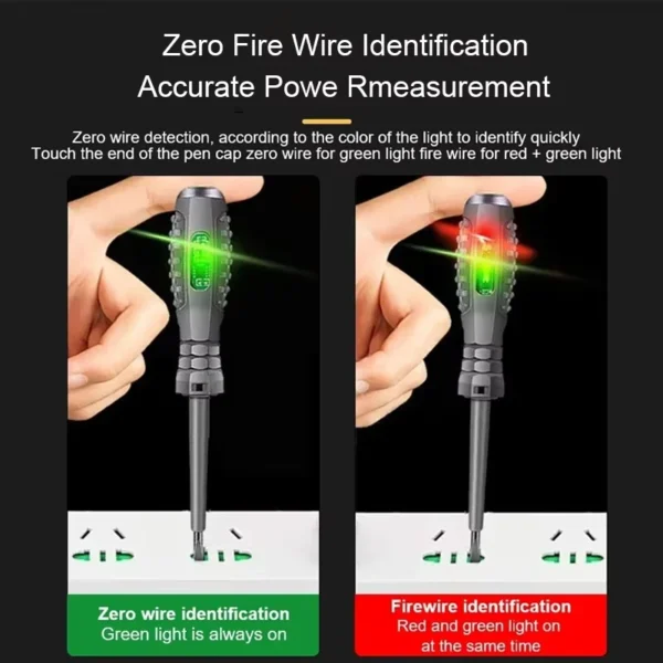 Multifunctional Electrician Test Screwdriver AC Non-contact Induction Test Pen Voltage Tester 70-600V Red Green Induction Lights - Image 6