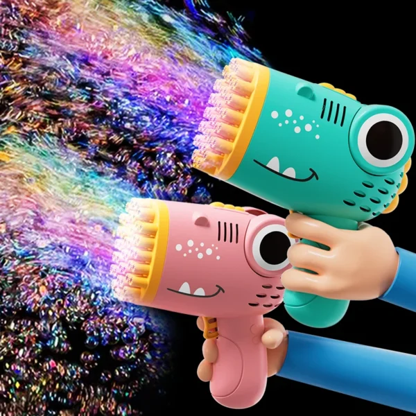 40 Hole Dinosaur Bubble Handheld Bubble Machine, Electric Bubble Gun Outdoor Wedding Party Toy(without Bubble Water) - Image 9