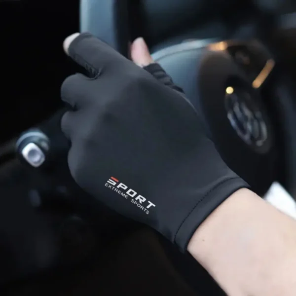 Ice Silk Halffinger Cycling Gloves for Men and Women Outdoor Sports Fitness Driving Fishing Highelastic Comfortable - Image 2