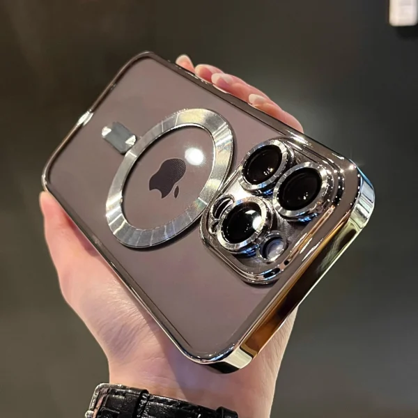 Luxury Magnetic Plating Clear Case For Magsafe Wireless Charging iPhone 11 12 13 14 15 16 Pro Max Plus Shockproof Silicone Cover - Image 8