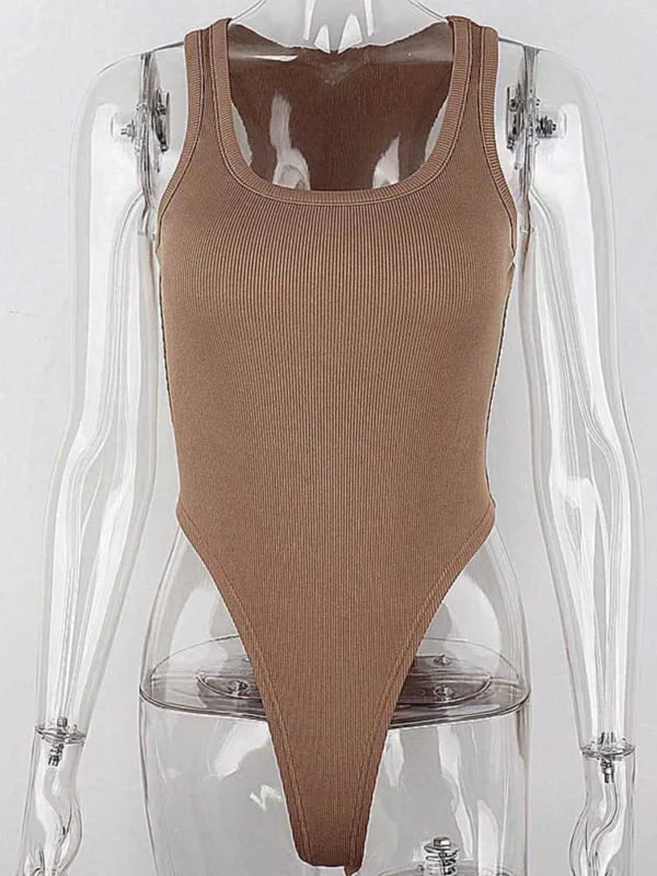 Sleeveless Knit Bodysuit Hot Summer Sexy Bodycon Off Shoulder Halter Tops Casual Street Bodice For Women ClubWear - Image 6