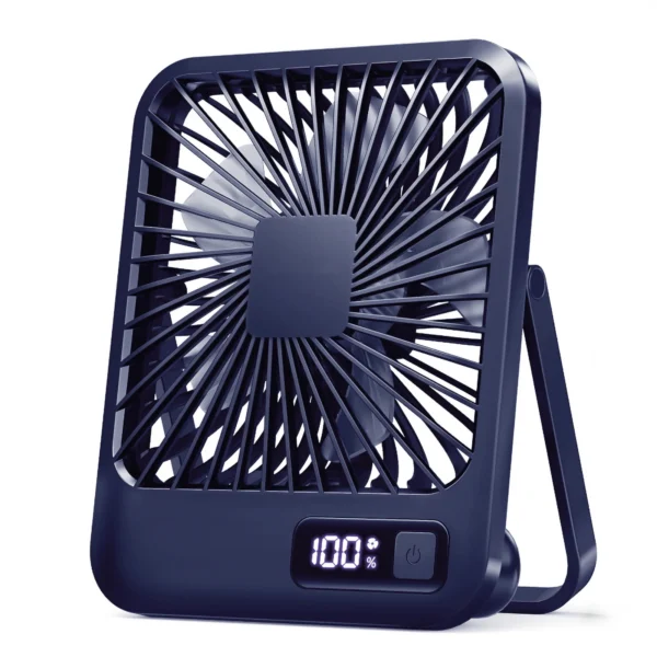 Desk Fan, Portable USB Rechargeable Fan, 180° Tilt Folding Personal Fan With Power Display, 5 Speeds Ultra Quiet Table Fan - Image 11