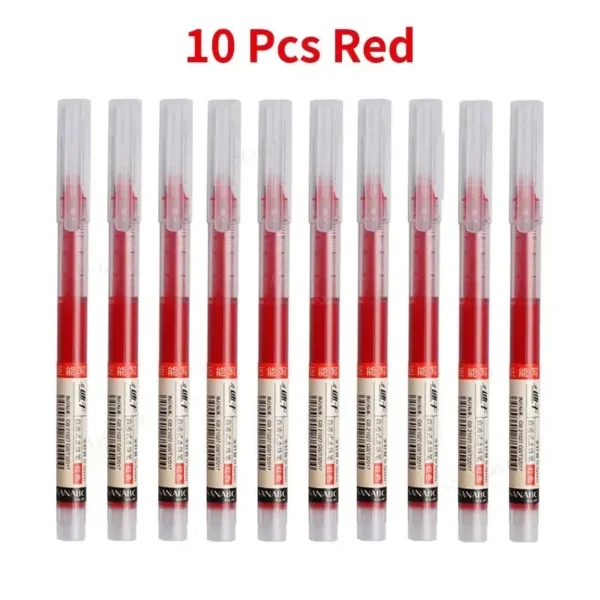 10Pcs/set High Quality Needle Type Gel Pens Straight Liquid Ballpoint Pen Kawaii Stationery School Office Supplies Writing - Image 12